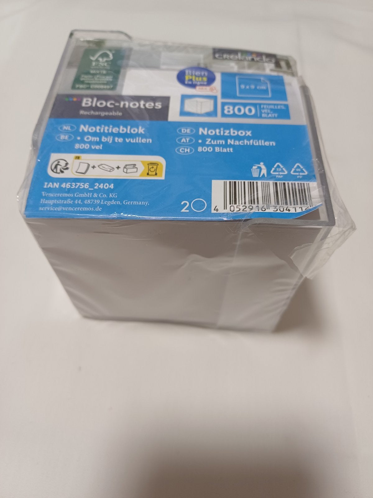 Blok/notes bijela boja
Dimenzije:9x9 cm