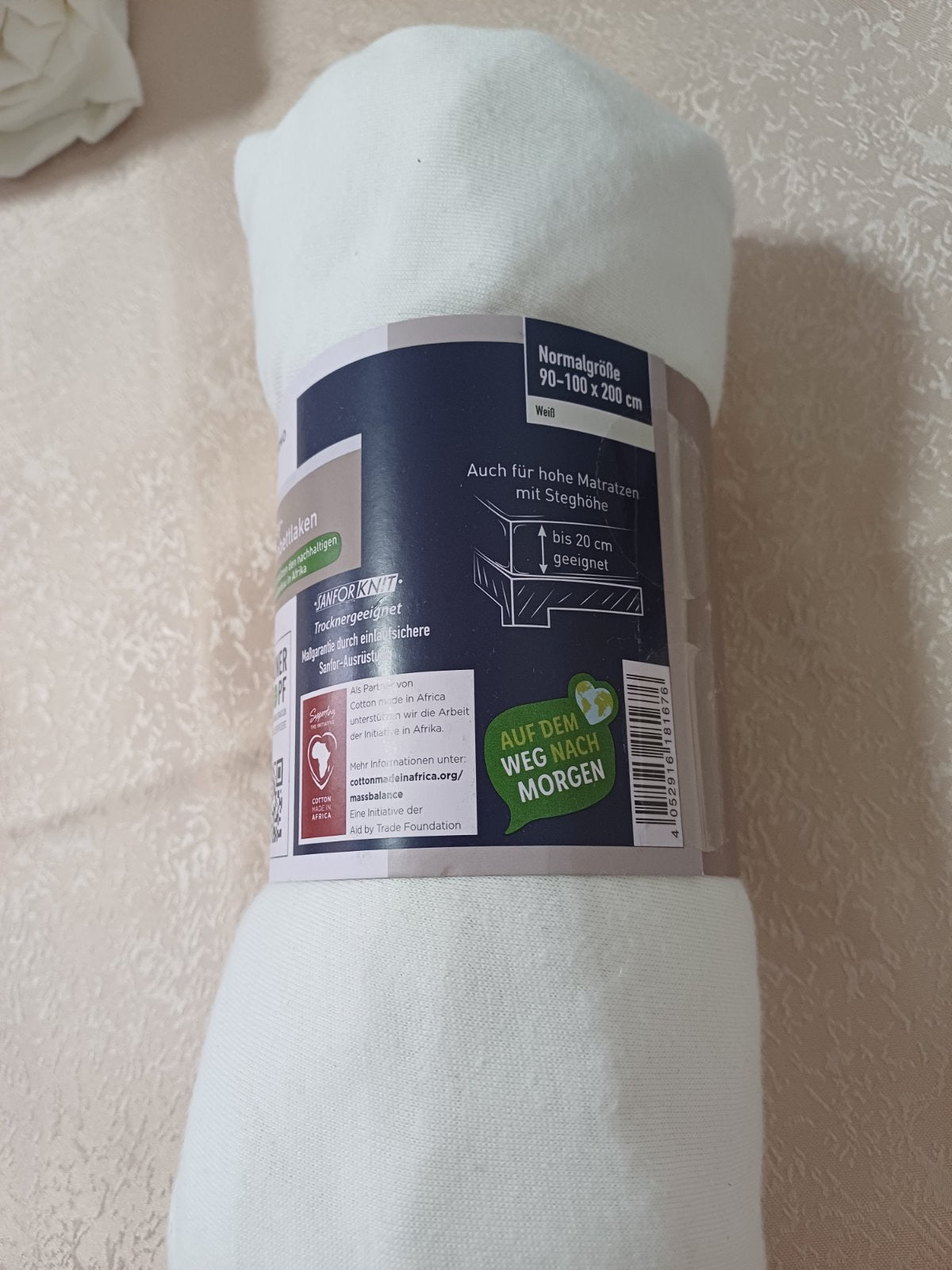 Plahta bijela 52% poliester 48% pamuk 90-100x200